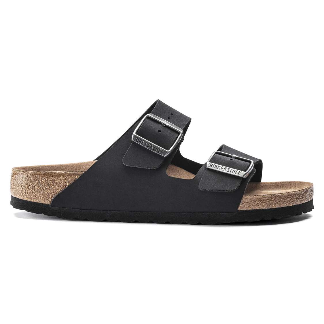 Black Birkenstock Arizona Vegan Birkibuc Men's Two Strap Sandals | nA3wvGqb3I9