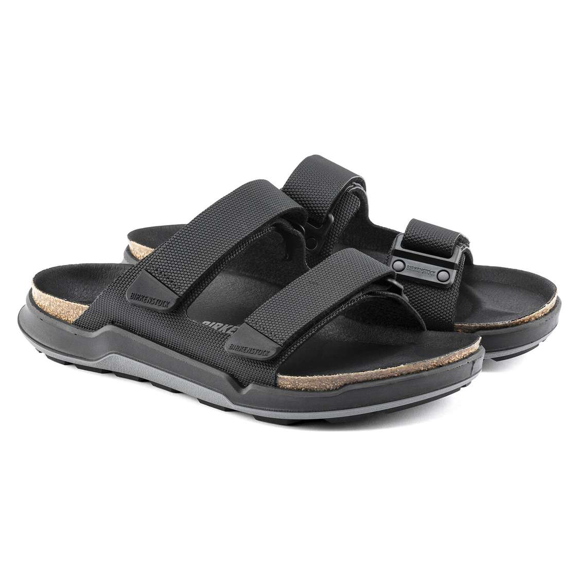 Black Birkenstock Atacama Birko-Flor Men's Two Strap Sandals | aSgOBlbIMhn