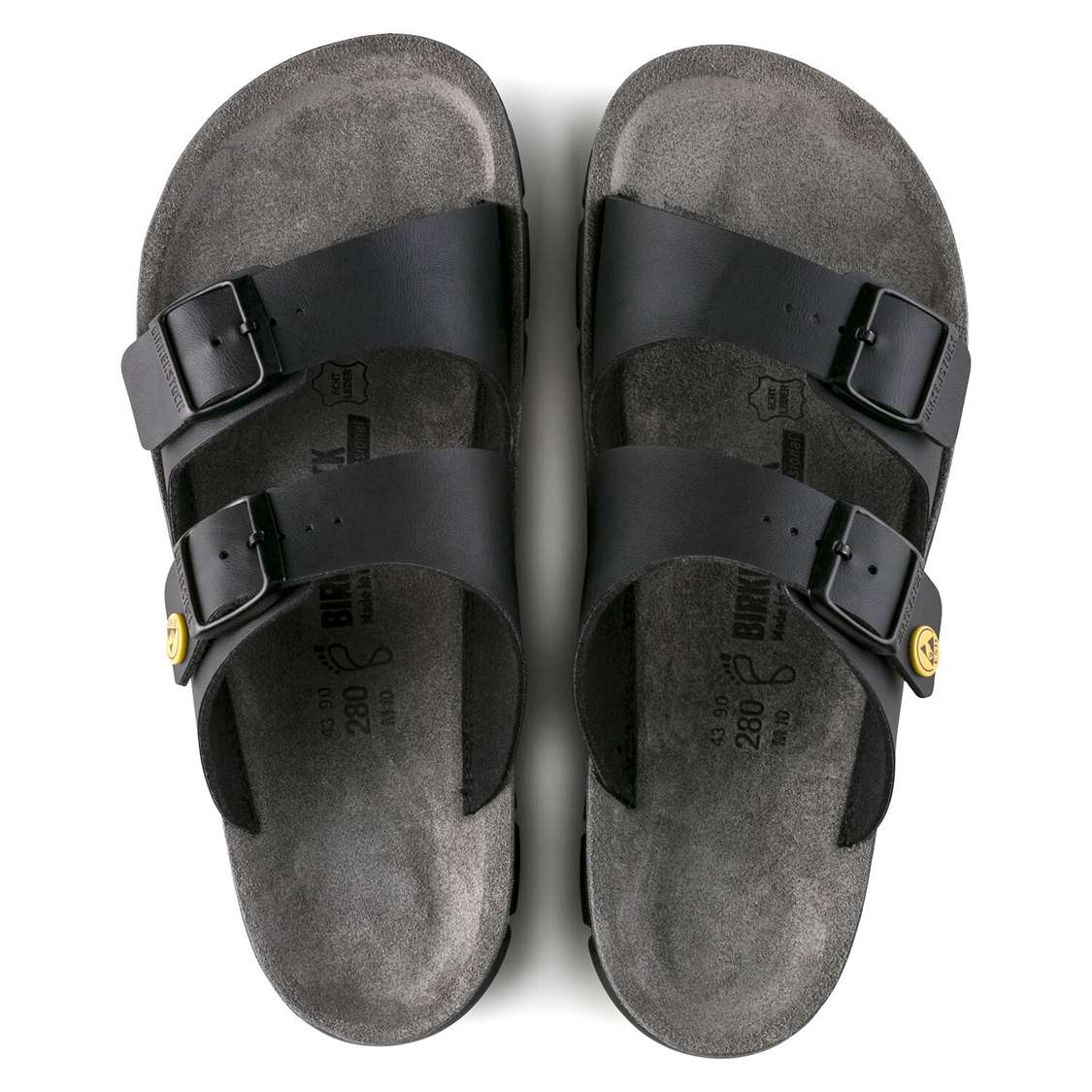 Black Birkenstock Bilbao ESD Birko-Flor Men's Two Strap Sandals | RUx9d71ZsnX