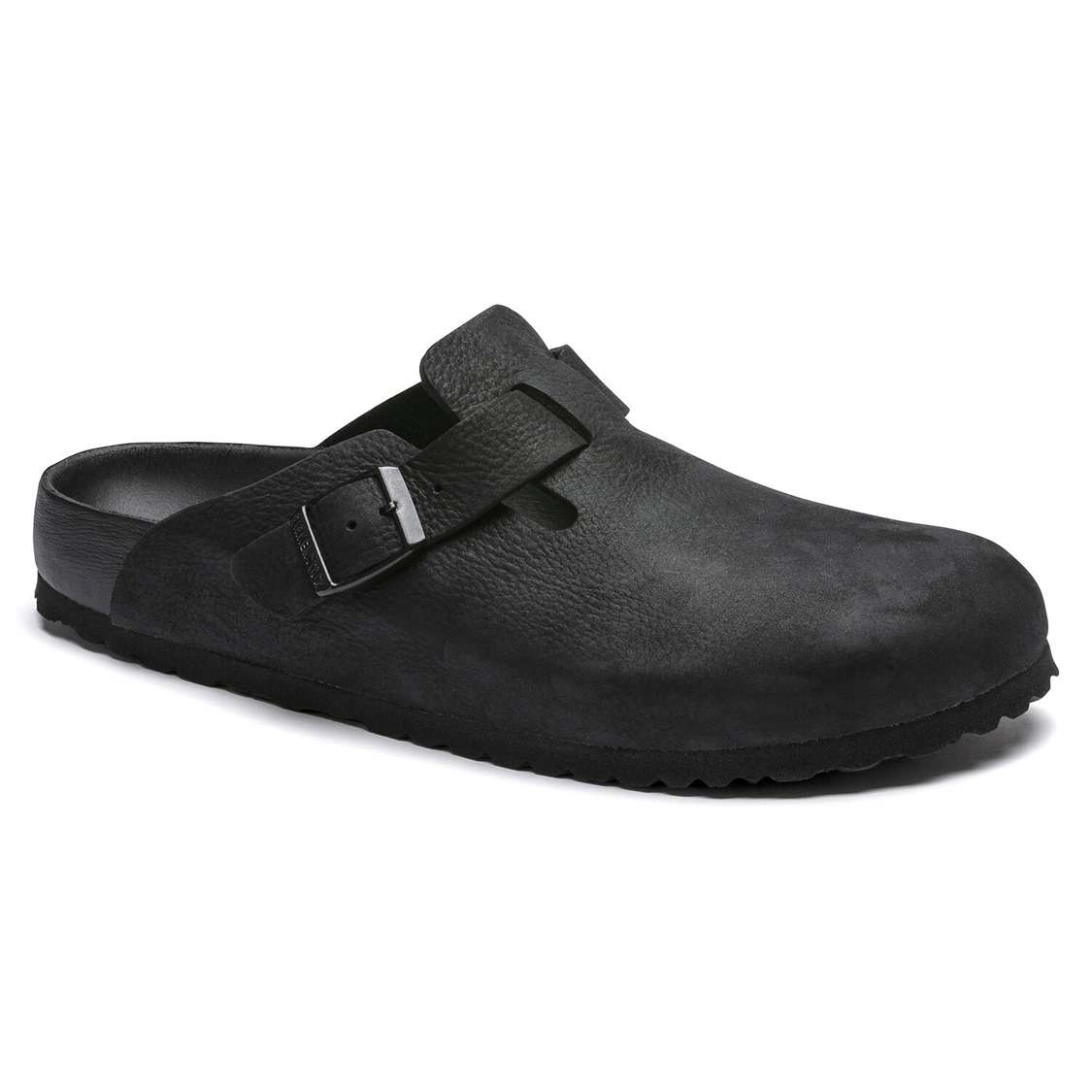 Black Birkenstock Boston Leather Men\'s Clogs | BkQYrF6cKXz