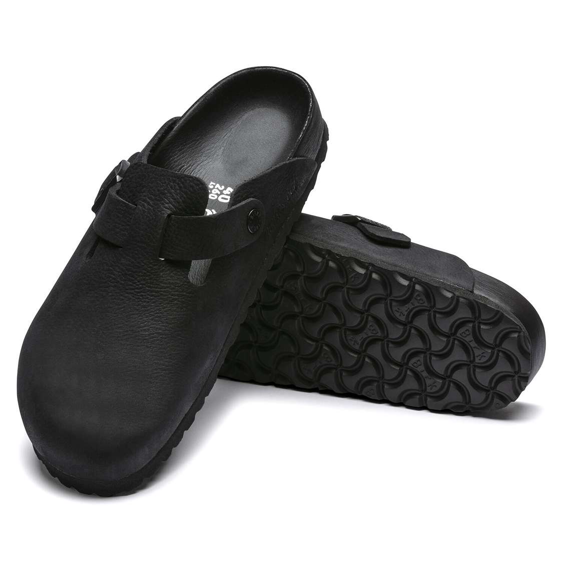 Black Birkenstock Boston Leather Women's Clogs | zTY1uRRFx8x