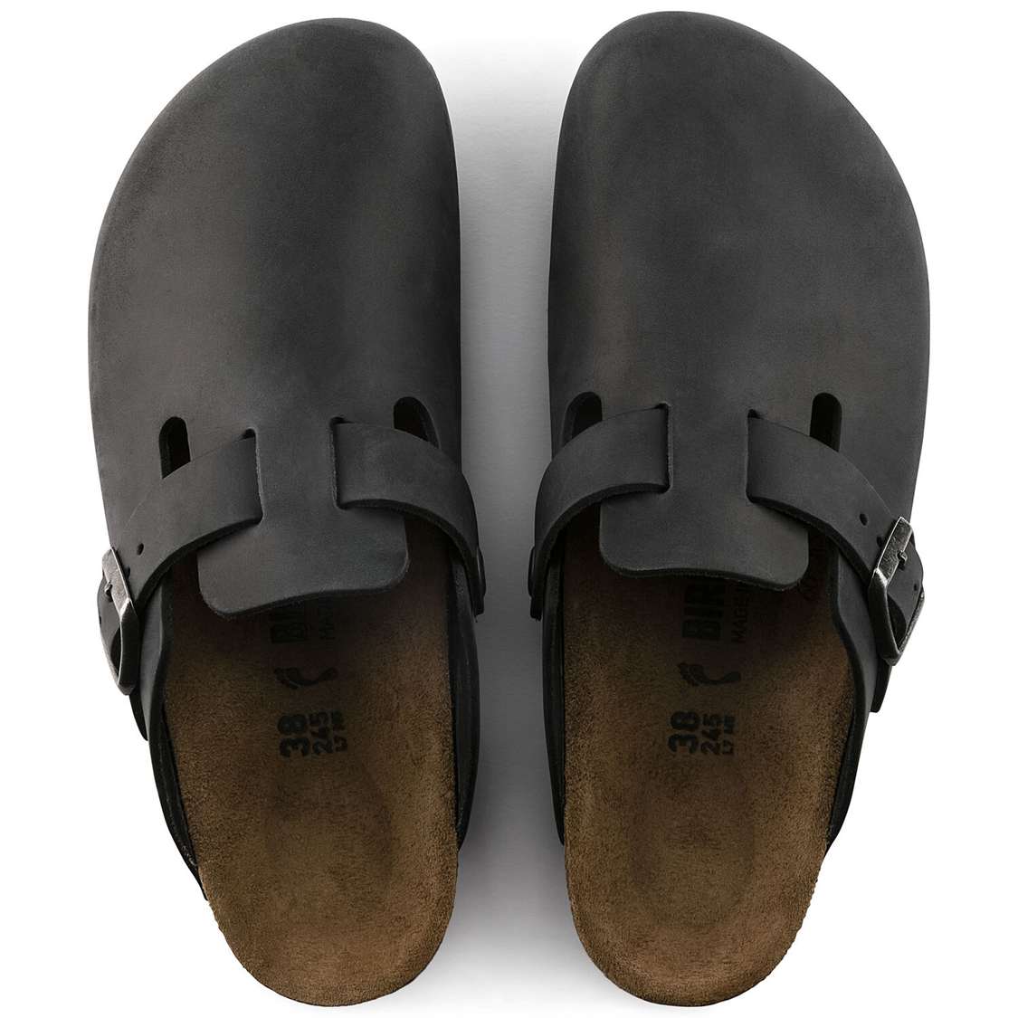 Black Birkenstock Boston Oiled Leather Men's Clogs | UUtBjKSxtif