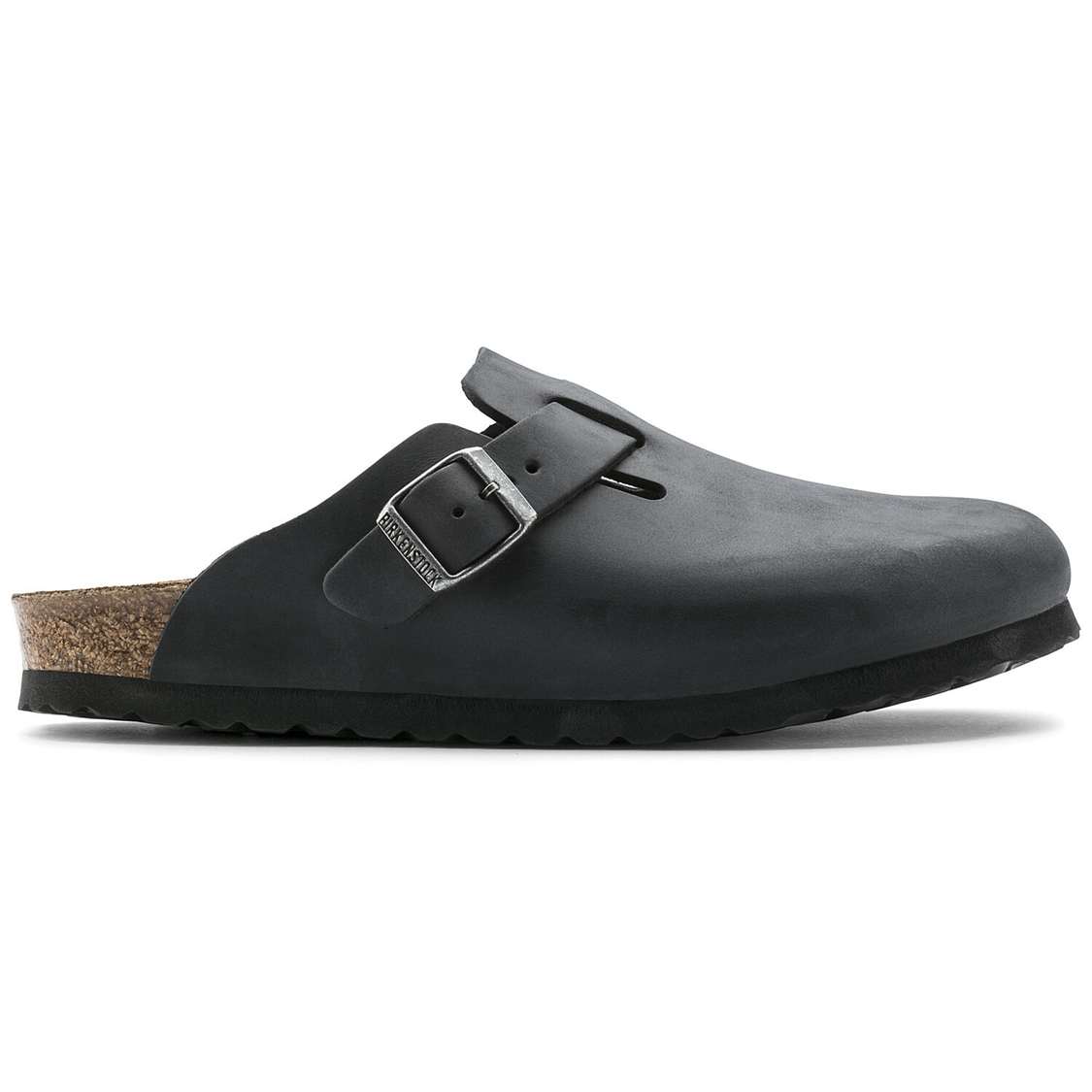 Black Birkenstock Boston Oiled Leather Men's Clogs | UUtBjKSxtif