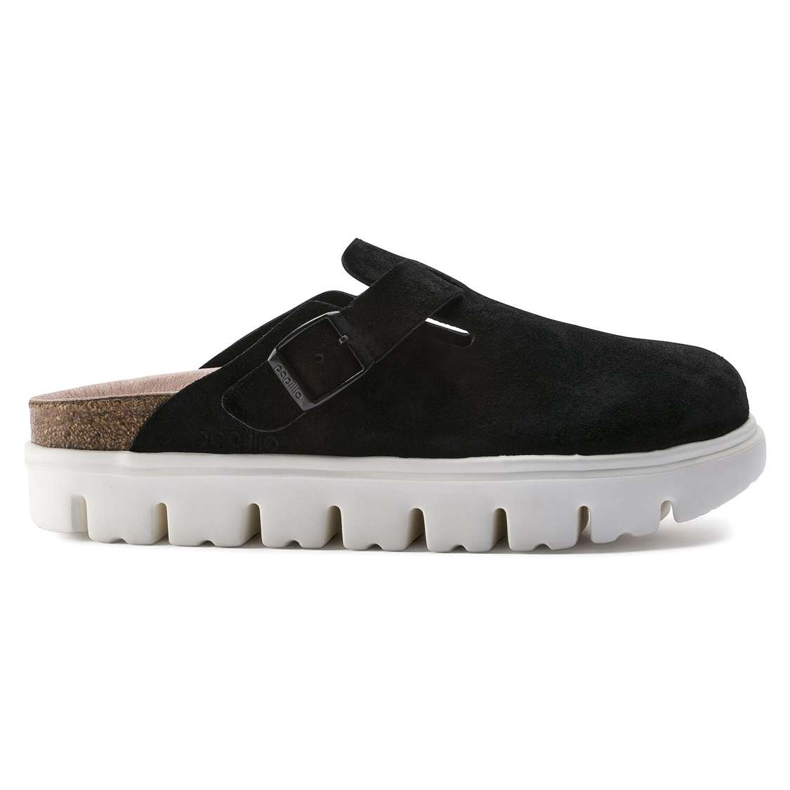 Black Birkenstock Boston Papillio Suede Leather Women's Clogs | JKFl5eVjcab