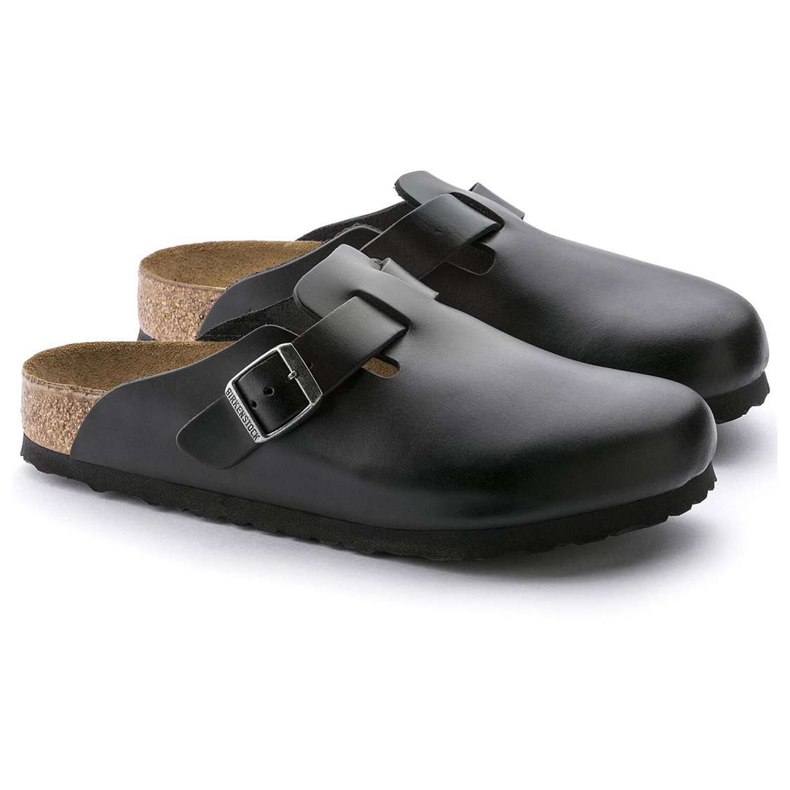 Black Birkenstock Boston Soft Footbed Smooth Leather Women's Clogs | 7v7plTRvxQV