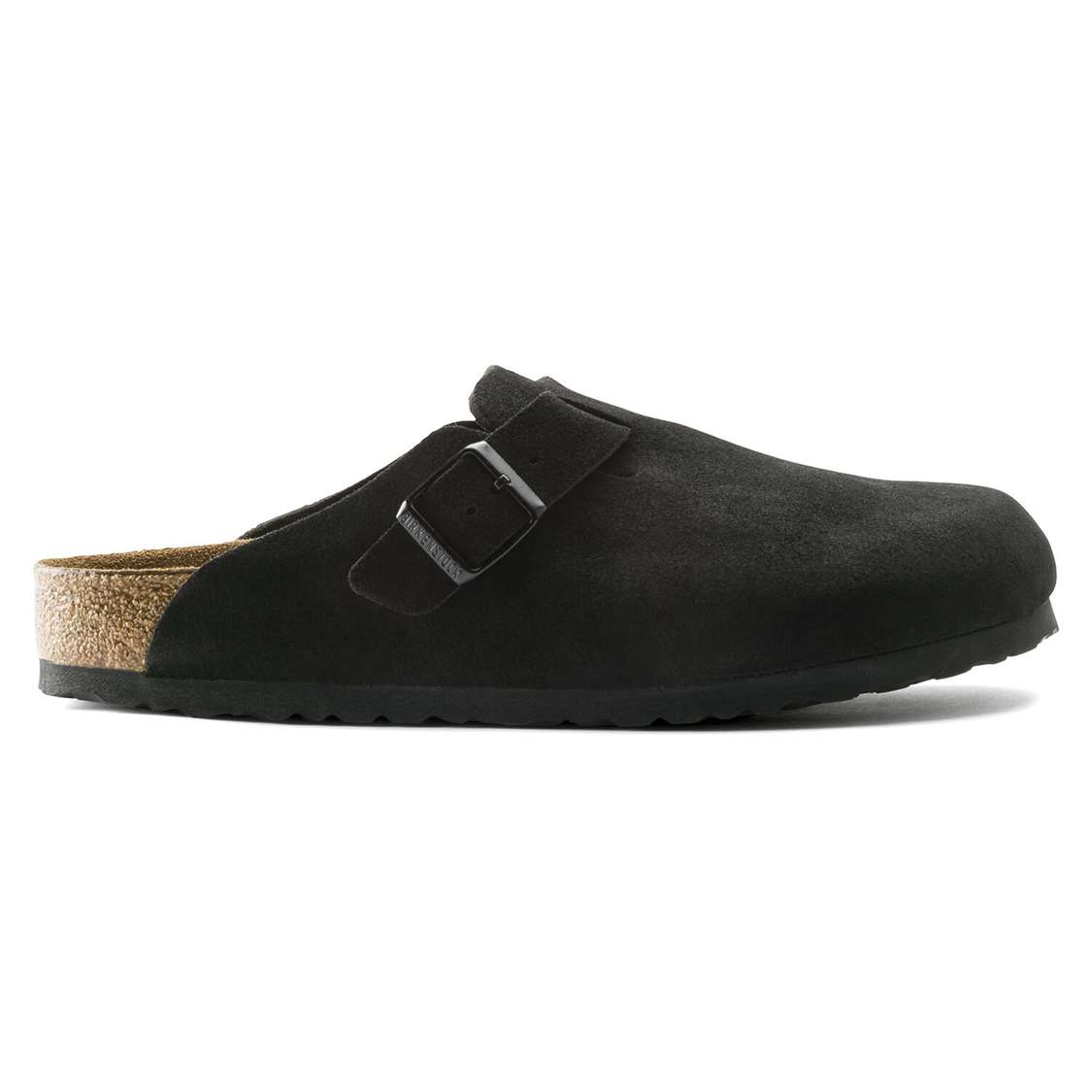 Black Birkenstock Boston Soft Footbed Suede Leather Men's Clogs | klc3Zo8Xgkt