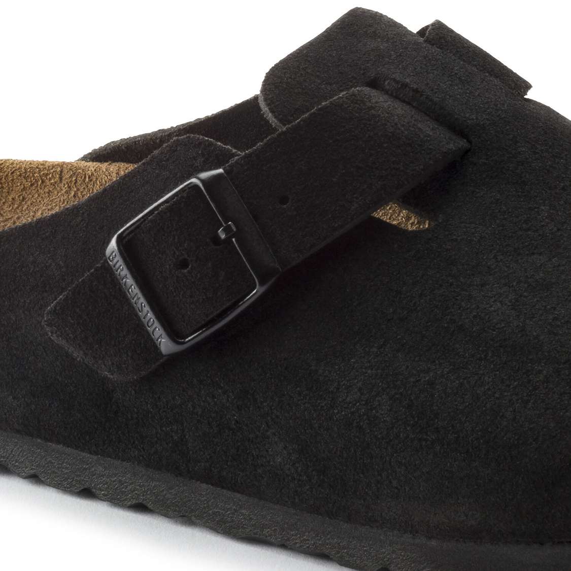 Black Birkenstock Boston Soft Footbed Suede Leather Men's Clogs | klc3Zo8Xgkt