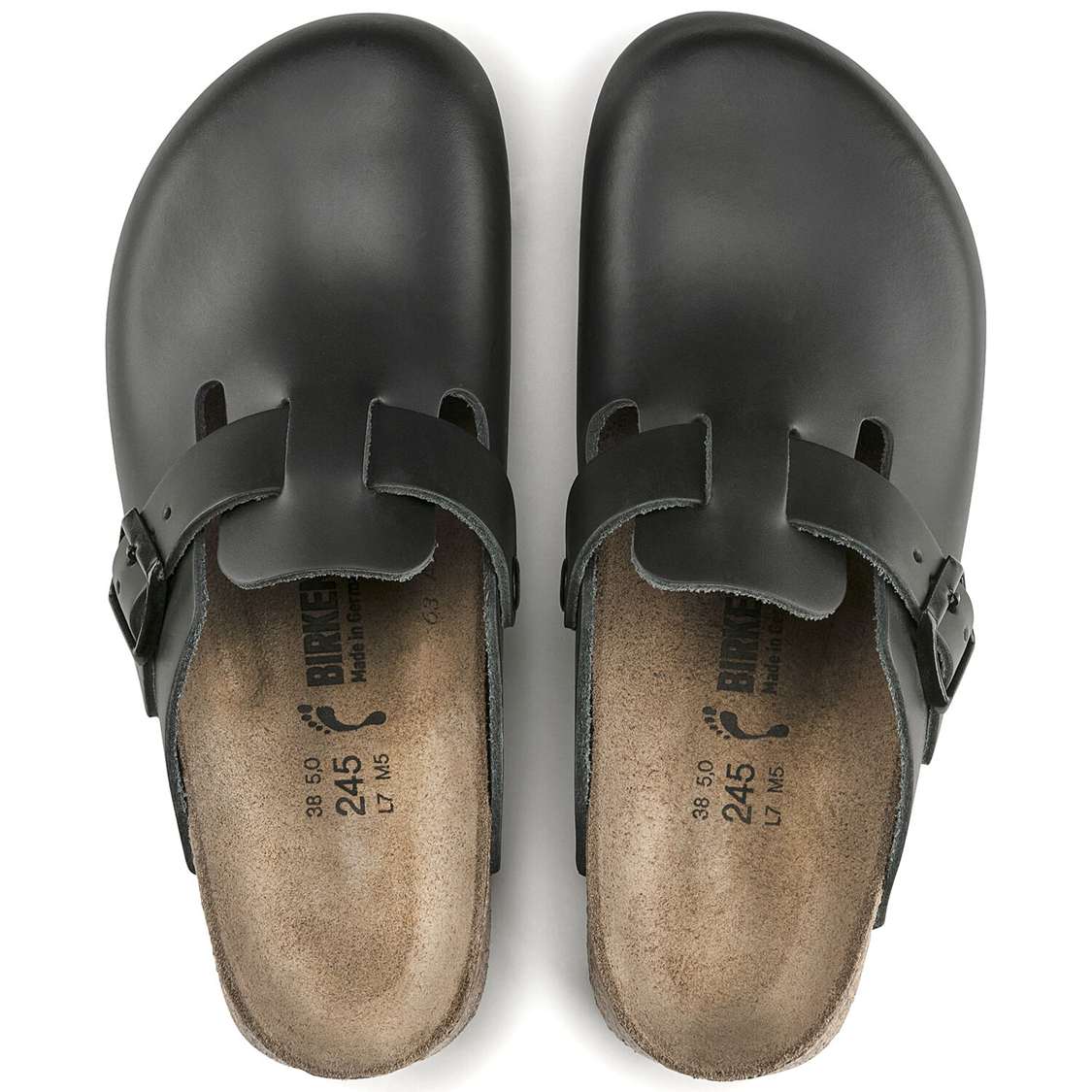 Black Birkenstock Boston Super Grip Leather Men's Clogs | qMZNsvigUoN