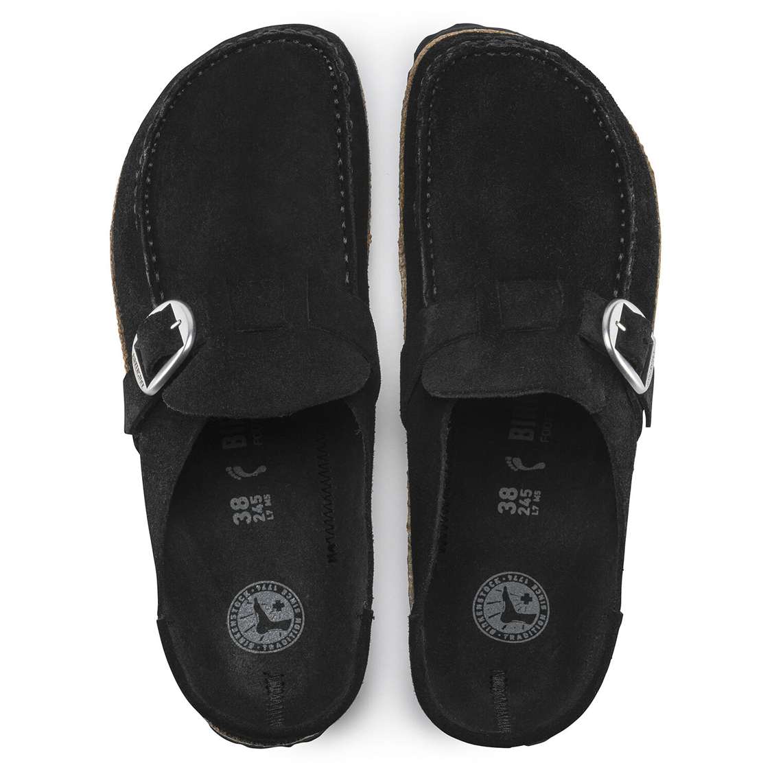 Black Birkenstock Buckley Suede Leather Women's Clogs | VsFlCGCaI2j