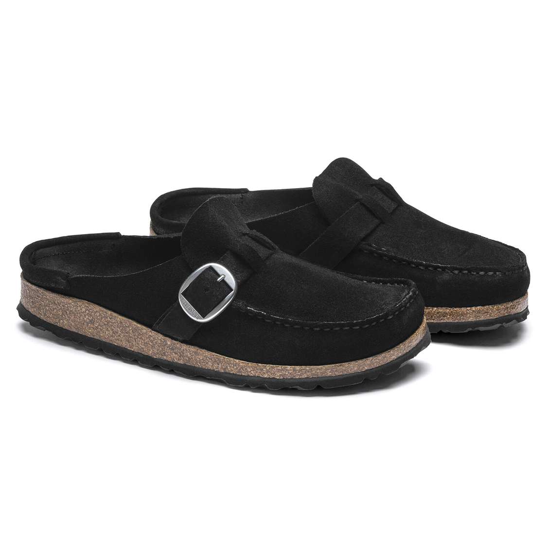 Black Birkenstock Buckley Suede Leather Women's Clogs | VsFlCGCaI2j