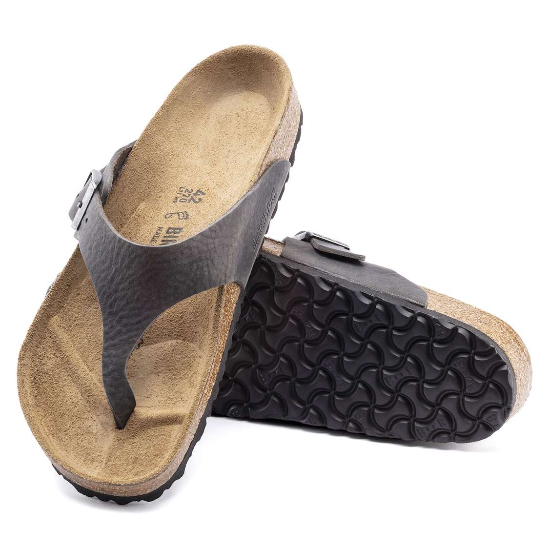 Black Birkenstock Como Nubuck Leather Men's Thong | GlVex2xJj2r