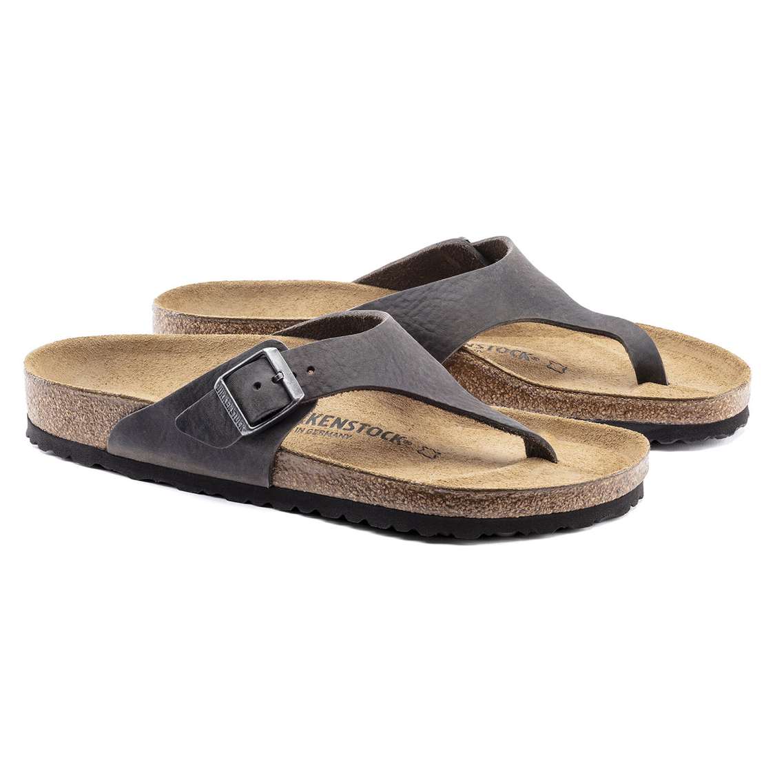 Black Birkenstock Como Nubuck Leather Men's Thong | GlVex2xJj2r