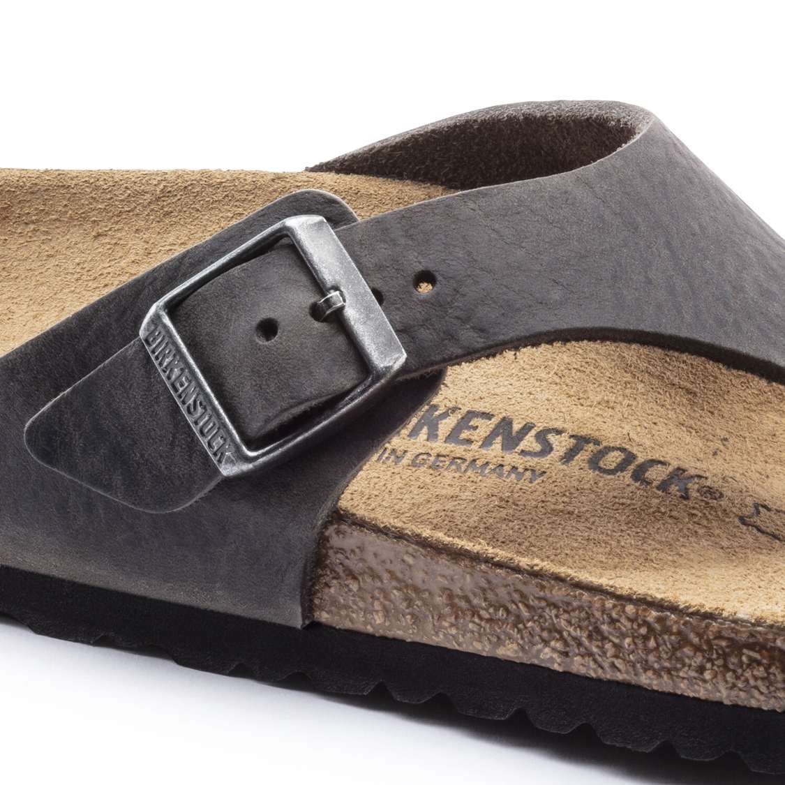 Black Birkenstock Como Nubuck Leather Men's Thong | GlVex2xJj2r