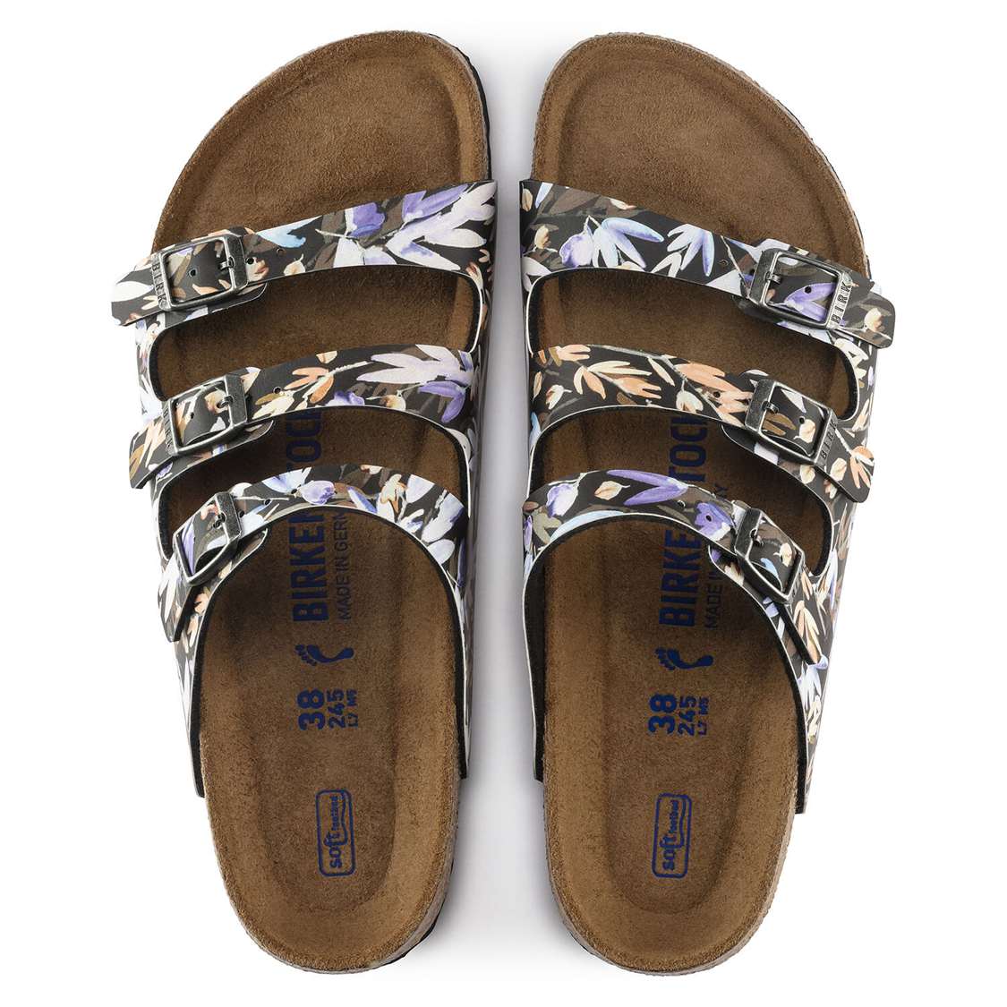 Black Birkenstock Florida Fresh Soft Footbed Birko-Flor Women's Multi Strap Sandals | x2nAjphCwBL