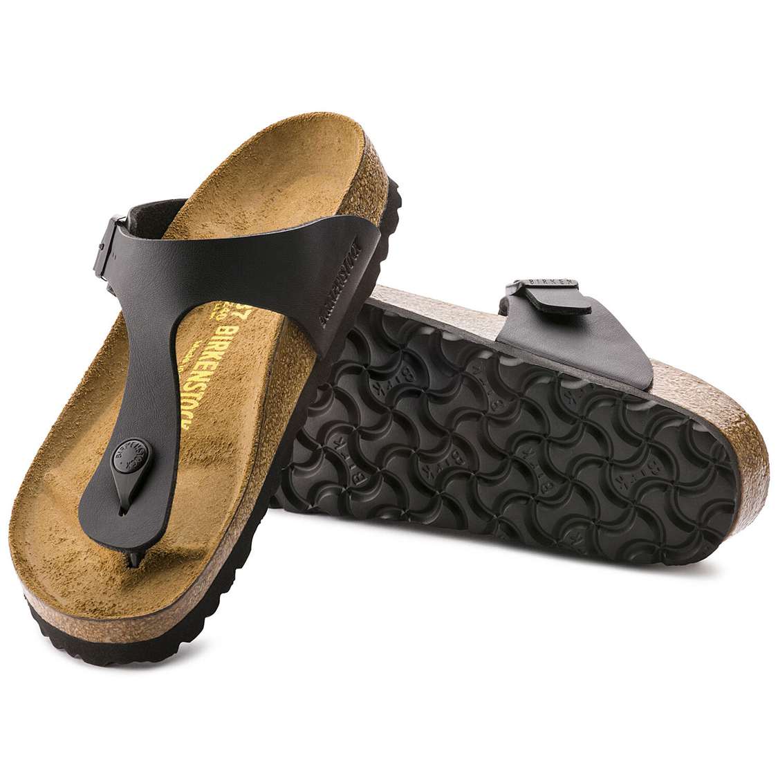 Black Birkenstock Gizeh Birko-Flor Men's Thong | 4KpexyfOR6A