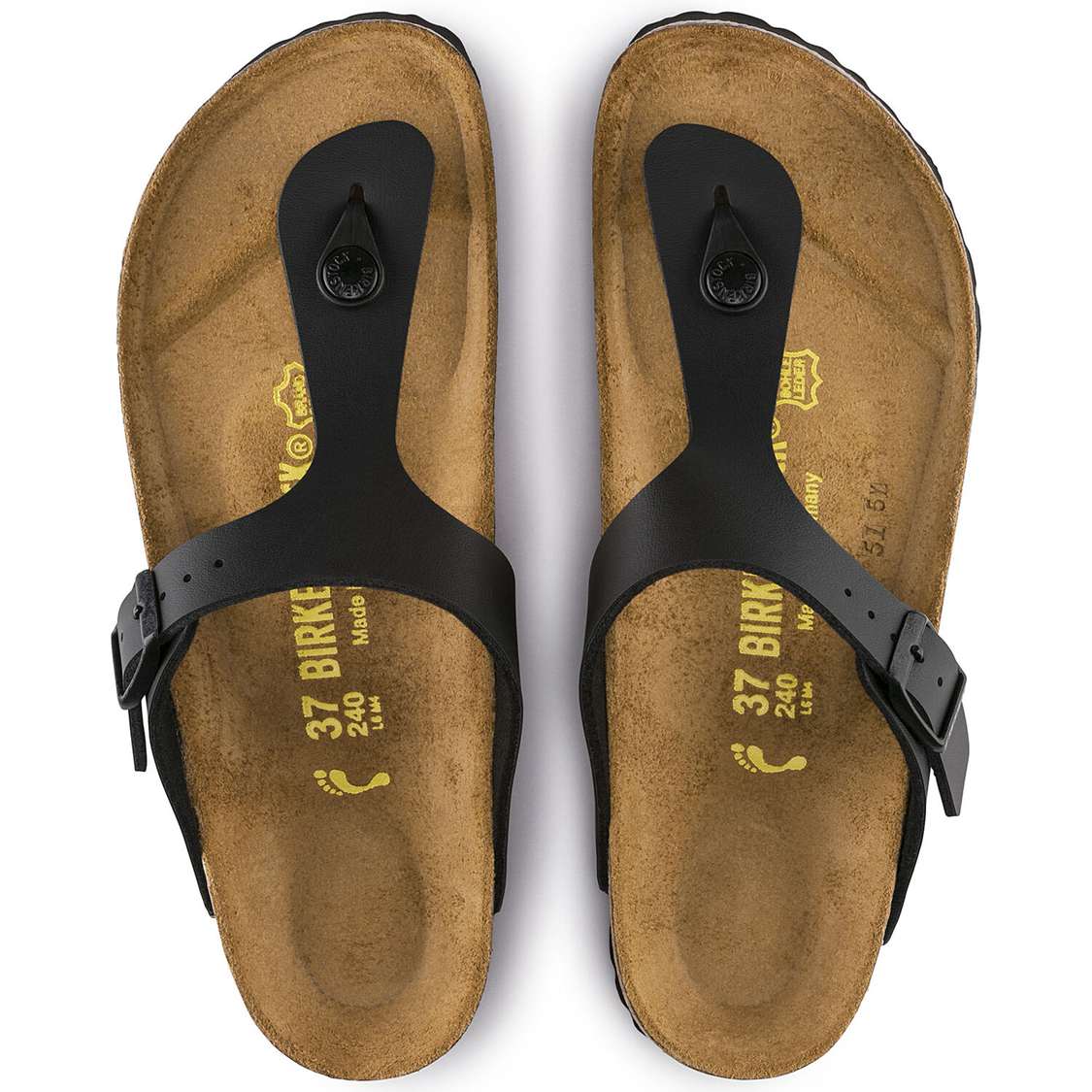 Black Birkenstock Gizeh Birko-Flor Men's Thong | 4KpexyfOR6A