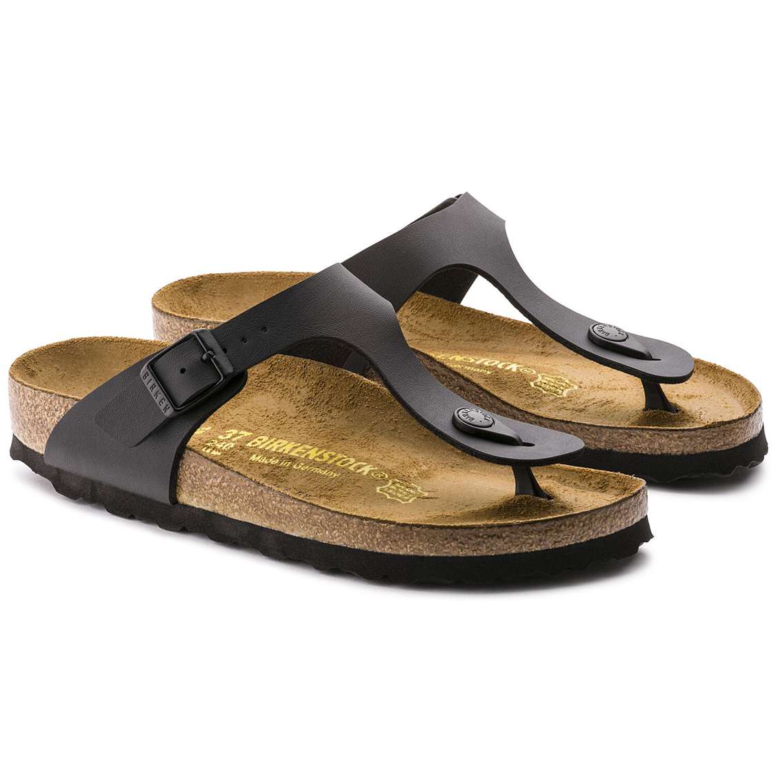 Black Birkenstock Gizeh Birko-Flor Men's Thong | 4KpexyfOR6A