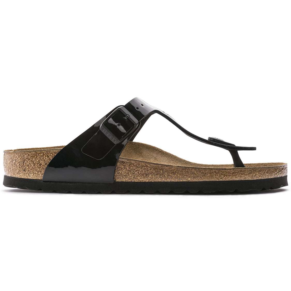 Black Birkenstock Gizeh Birko-Flor Patent Women's Thong | 5kt5rrN6kBf