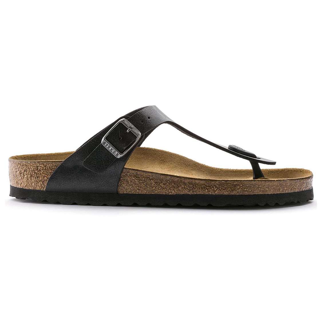 Black Birkenstock Gizeh Birko-Flor Women's One Strap Sandals | Rg8TsVEy6dy