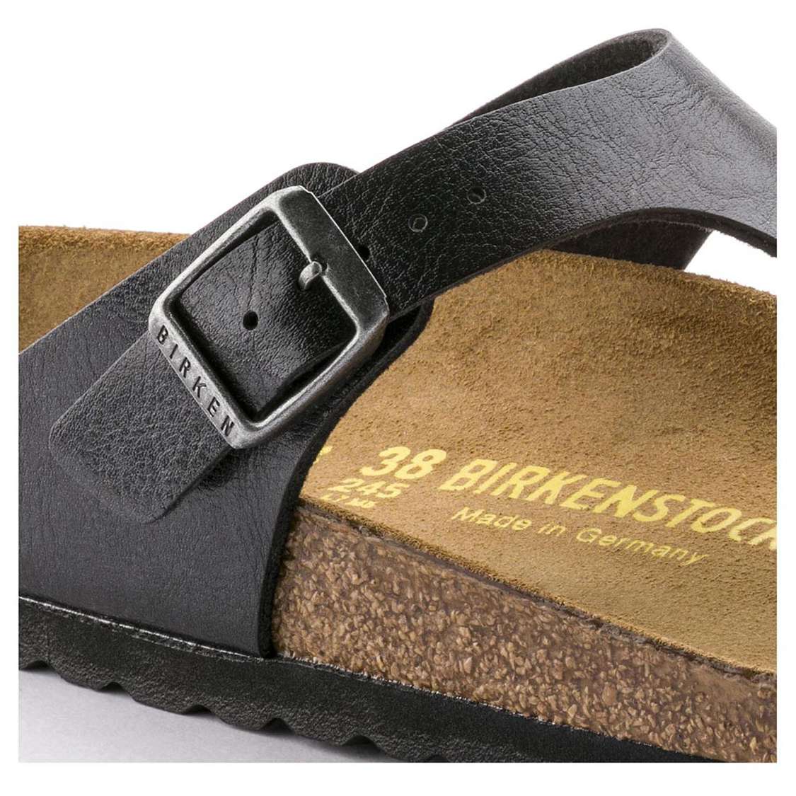 Black Birkenstock Gizeh Birko-Flor Women's One Strap Sandals | Rg8TsVEy6dy