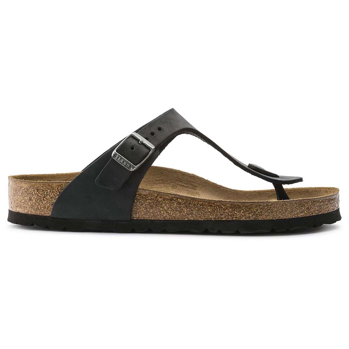 Black Birkenstock Gizeh Oiled Leather Men's Thong | 2bwO78yq4lJ