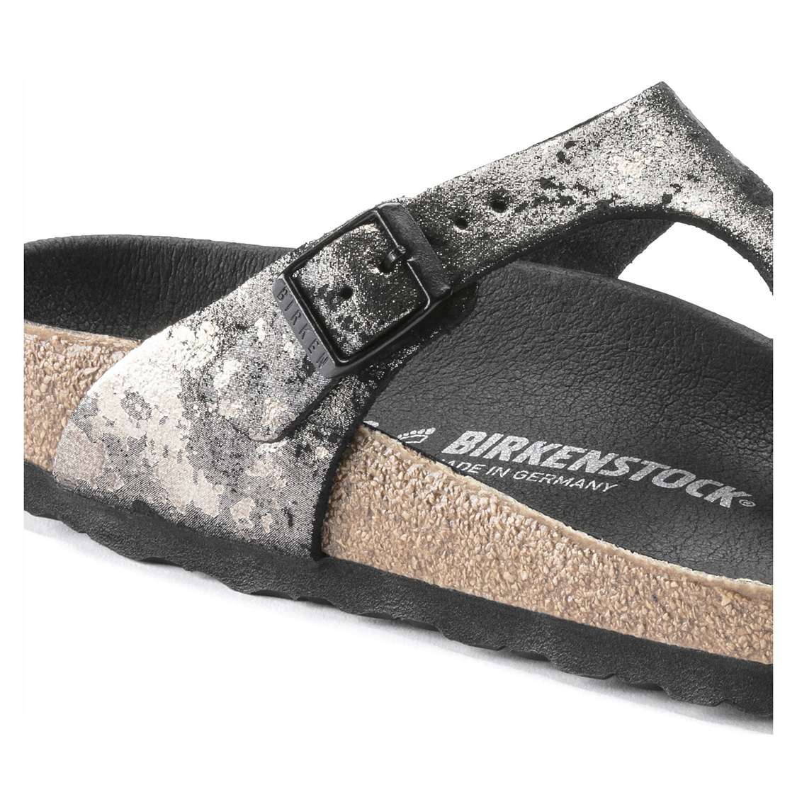 Black Birkenstock Gizeh Suede Leather Women's One Strap Sandals | ZMHSZMNoZxc