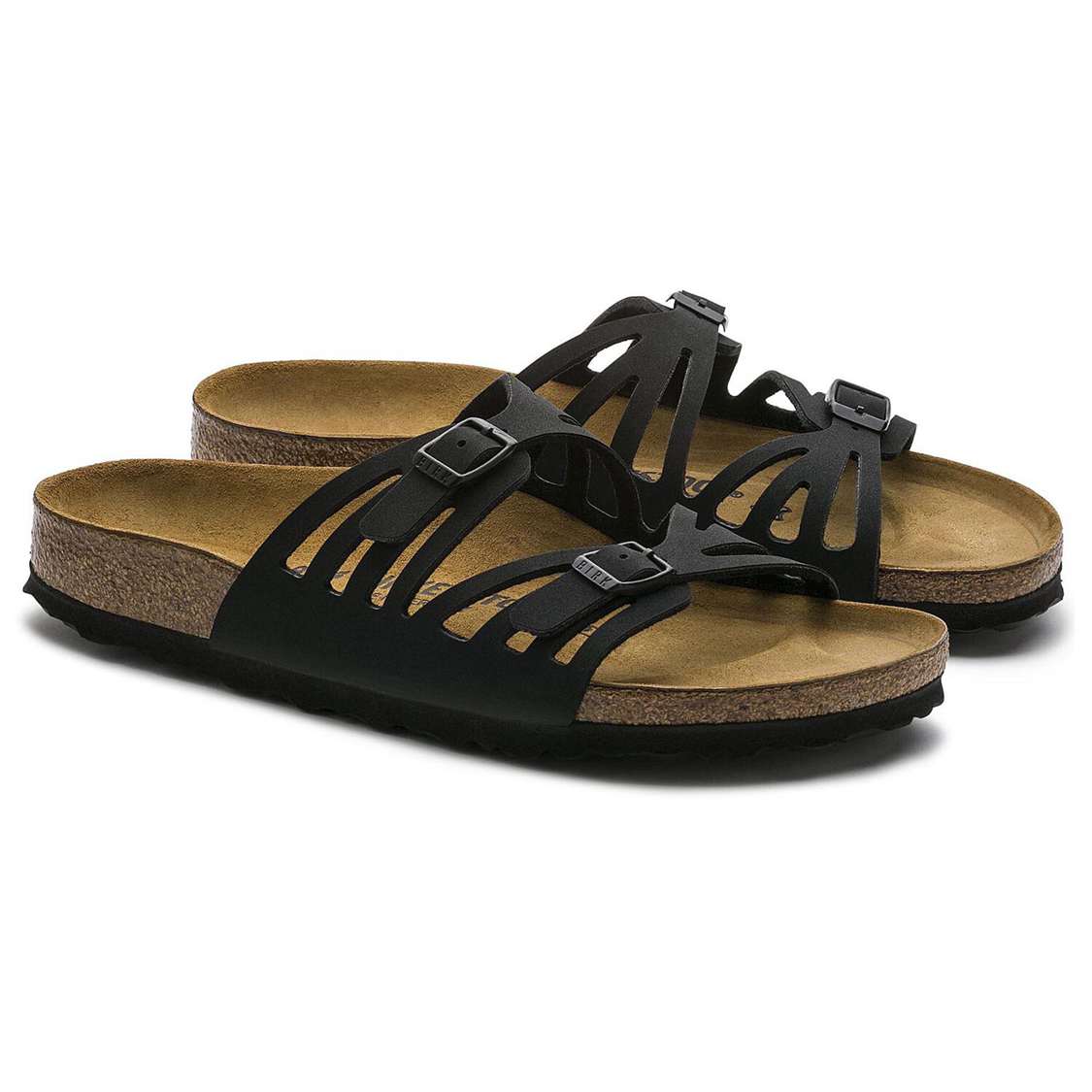 Black Birkenstock Granada Birkibuc Women's Multi Strap Sandals | ByJpw167oUR