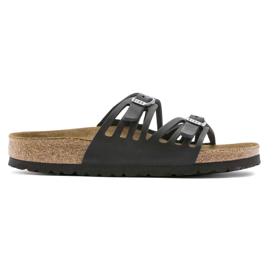 Black Birkenstock Granada Soft Footbed Oiled Leather Women's Multi Strap Sandals | GzIWFnxss3h