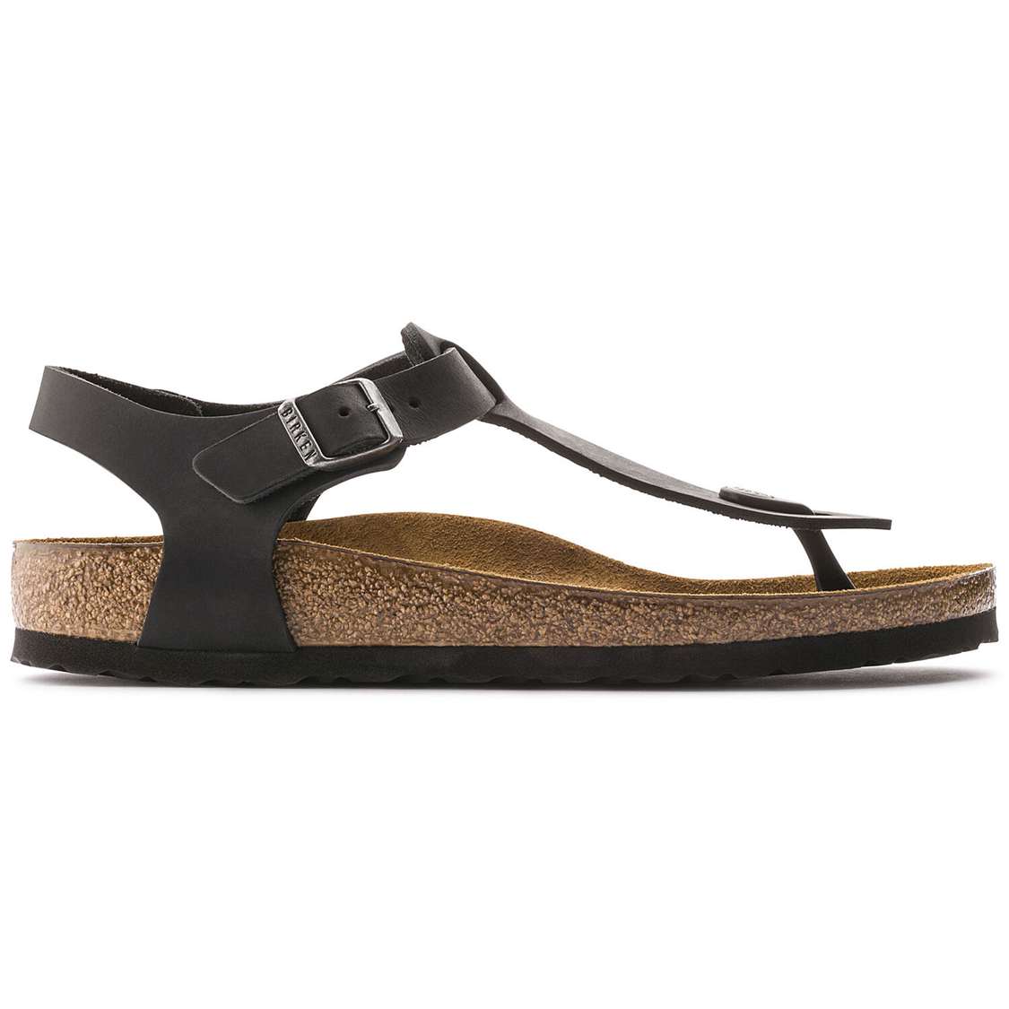 Black Birkenstock Kairo Oiled Leather Men's Two Strap Sandals | GTPfG93JOjW