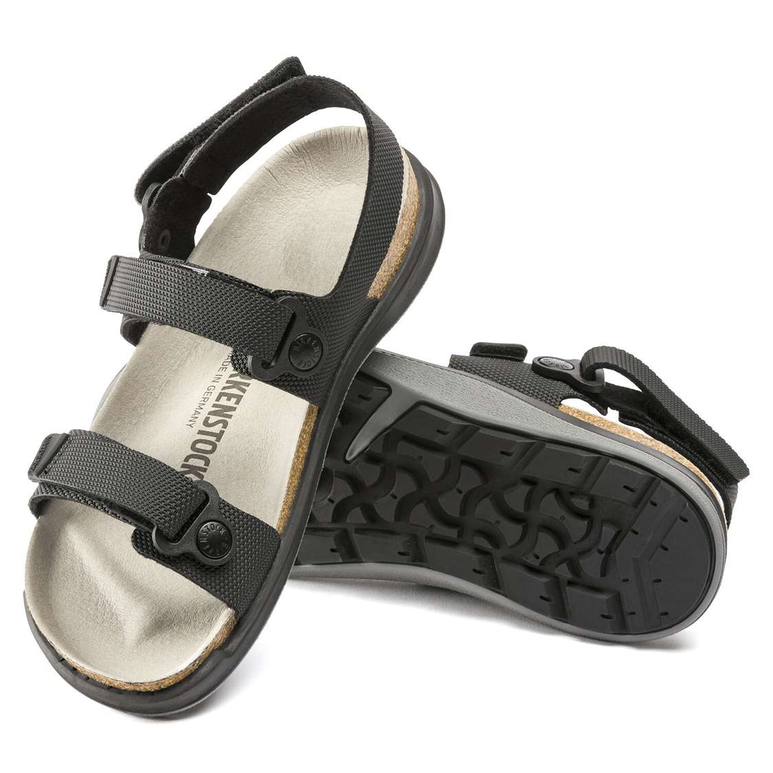 Black Birkenstock Kalahari Birko-Flor Women's Back Strap Sandals | tRHaVER8b48