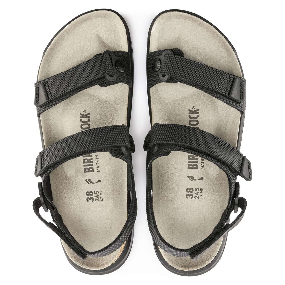 Black Birkenstock Kalahari Birko-Flor Women's Back Strap Sandals | tRHaVER8b48