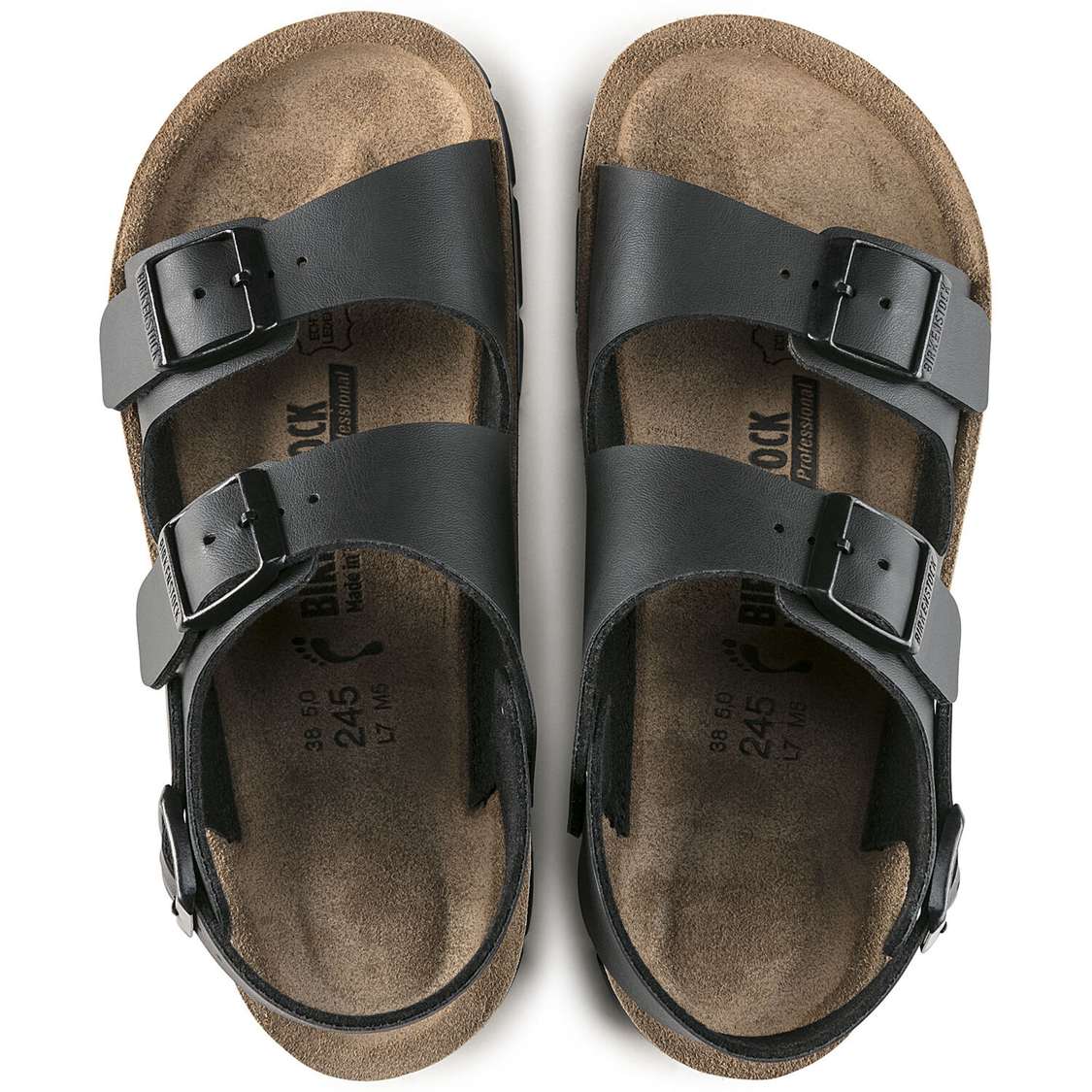 Black Birkenstock Kano Birko-Flor Men's Back Strap Sandals | 694ZjdA3jlt