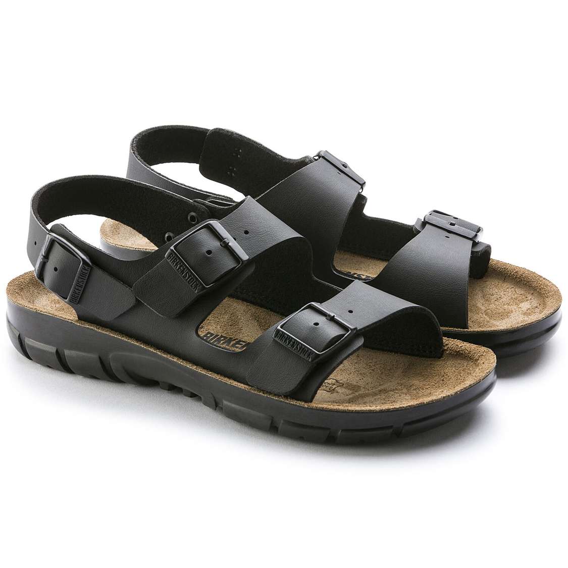 Black Birkenstock Kano Birko-Flor Men's Back Strap Sandals | 694ZjdA3jlt