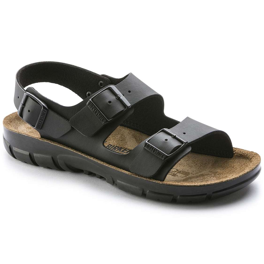 Black Birkenstock Kano Birko-Flor Men\'s Back Strap Sandals | 694ZjdA3jlt