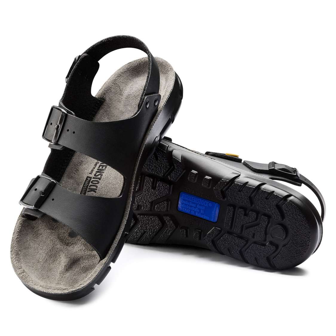 Black Birkenstock Kano ESD Birko-Flor Men's Back Strap Sandals | YKr8EgPIrTB