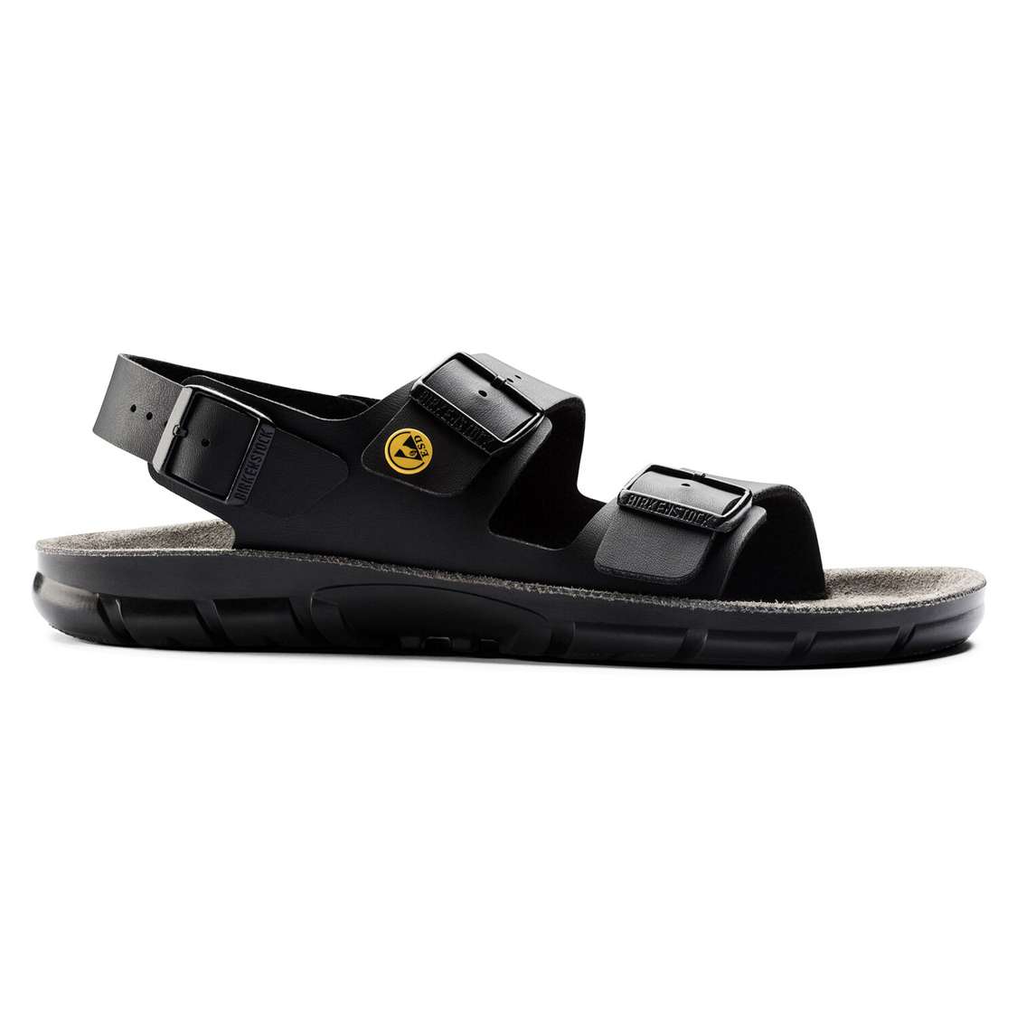 Black Birkenstock Kano ESD Birko-Flor Men's Back Strap Sandals | YKr8EgPIrTB