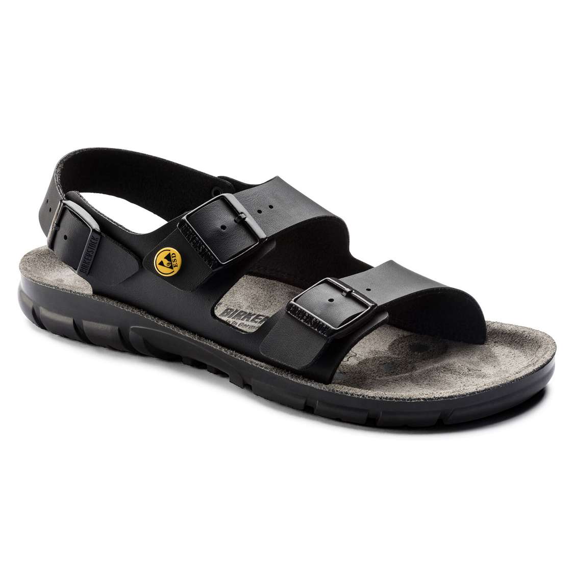 Black Birkenstock Kano ESD Birko-Flor Men\'s Back Strap Sandals | YKr8EgPIrTB