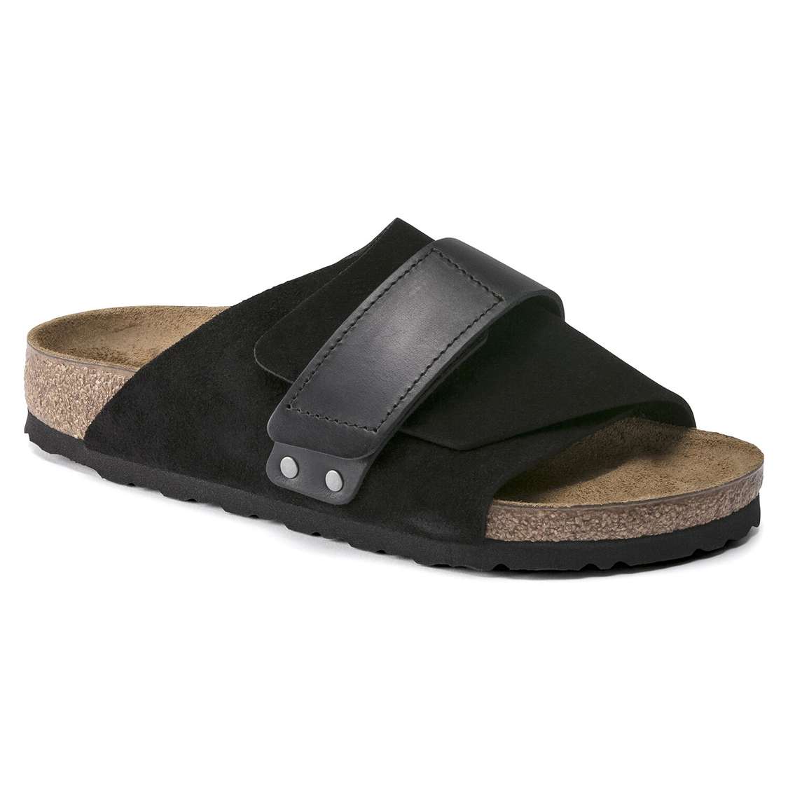 Black Birkenstock Kyoto Oiled Leather/Suede Leather Women's One Strap Sandals | yKX9GAJVqYa