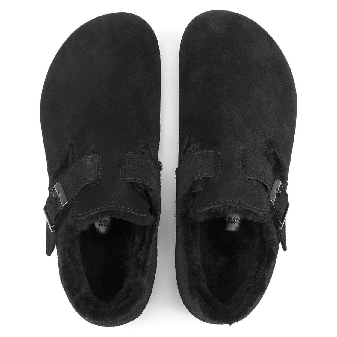 Black Birkenstock London Shearling Suede Leather Women's Low Shoes | iXsa1QCusxJ