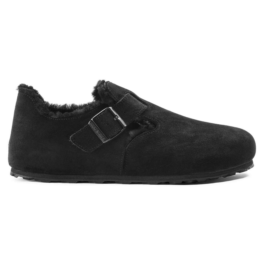 Black Birkenstock London Shearling Suede Leather Women's Low Shoes | iXsa1QCusxJ