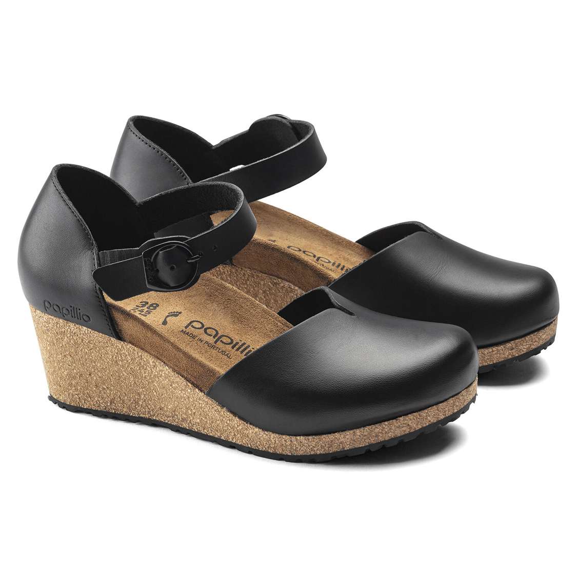 Black Birkenstock Mary Leather Women's Back Strap Sandals | QTOXm2NJ4mS