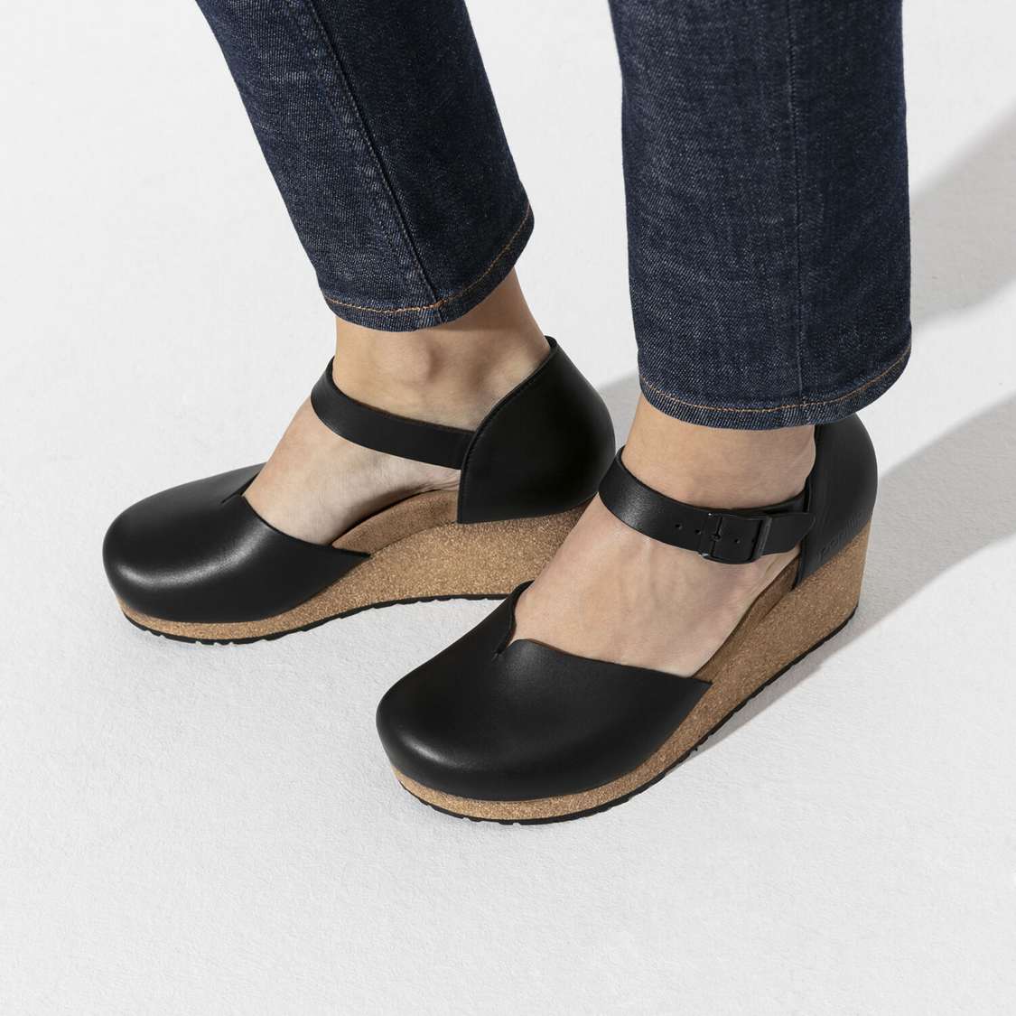 Black Birkenstock Mary Leather Women's Wedges Sandals | CteN3wSfgfY