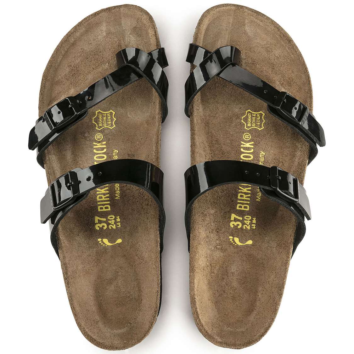 Black Birkenstock Mayari Birko-Flor Patent Women's Thong | FVxe2fbG8AW