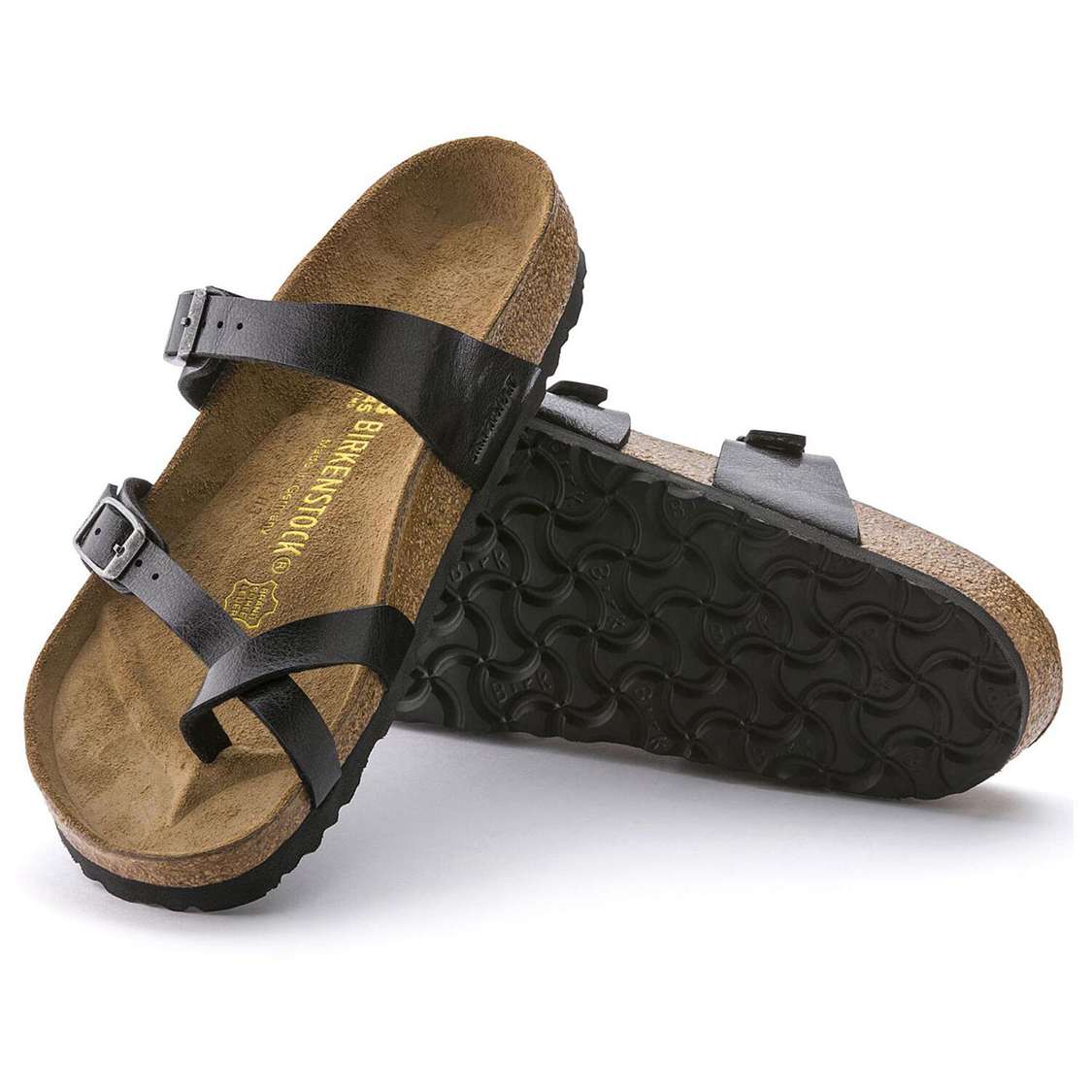 Black Birkenstock Mayari Birko-Flor Women's Two Strap Sandals | Pgw7cAp2iHN