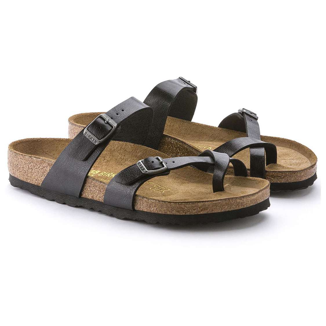 Black Birkenstock Mayari Birko-Flor Women's Two Strap Sandals | Pgw7cAp2iHN