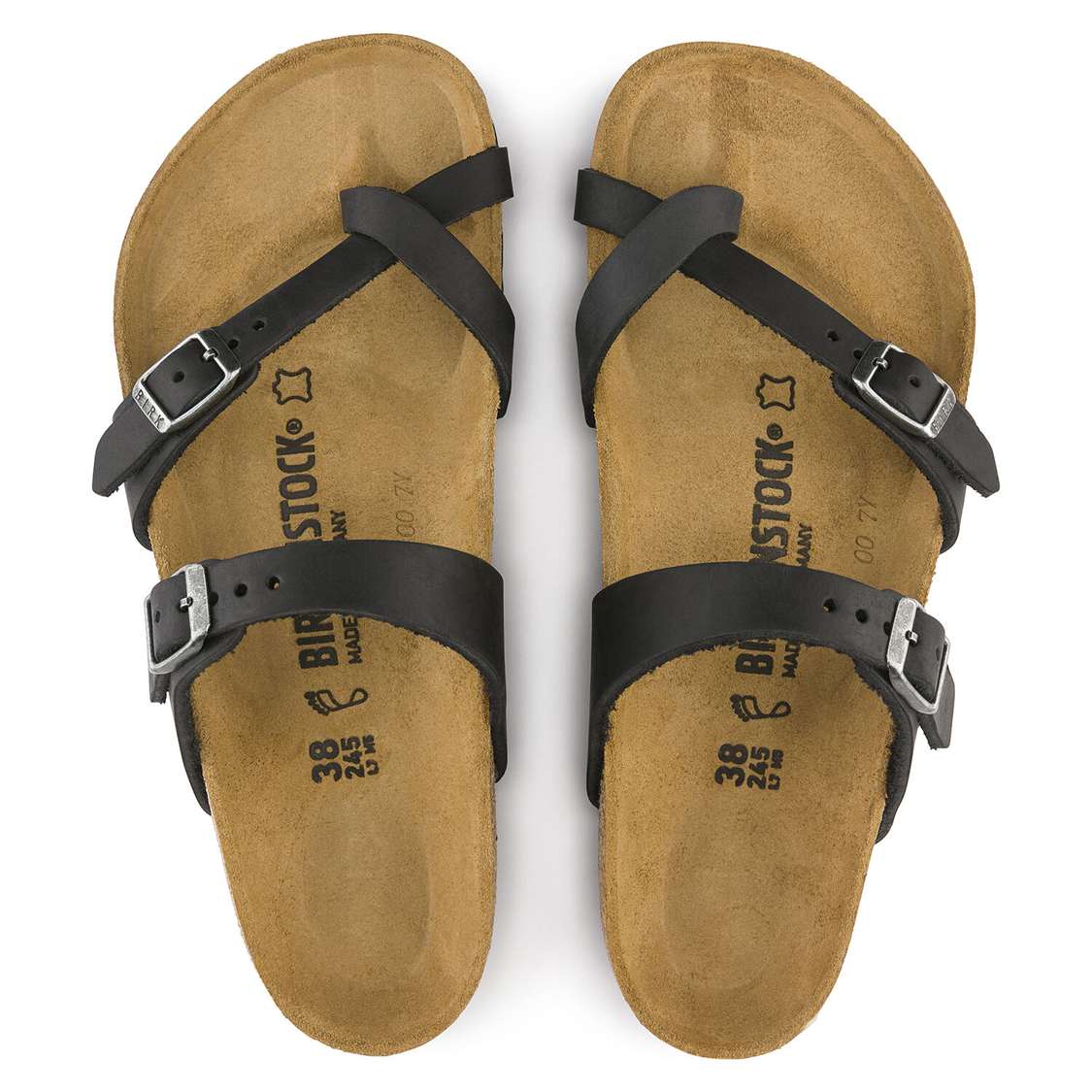 Black Birkenstock Mayari Oiled Leather Women's Multi Strap Sandals | PnYkzxeZYxT