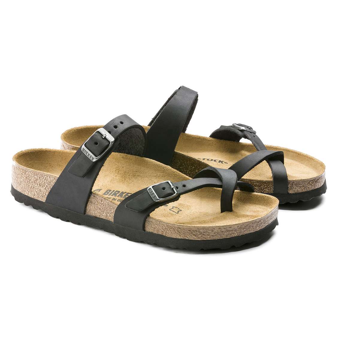 Black Birkenstock Mayari Oiled Leather Women's Multi Strap Sandals | PnYkzxeZYxT