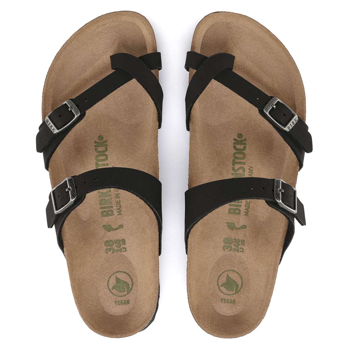 Black Birkenstock Mayari Vegan Birkibuc Women's Multi Strap Sandals | 1A4IeuSUDyW