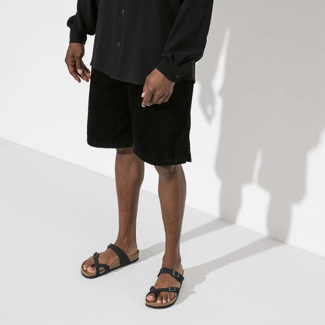 Black Birkenstock Mayari Vegan Birkibuc Men's Thong | Ia2YVMXkUOM