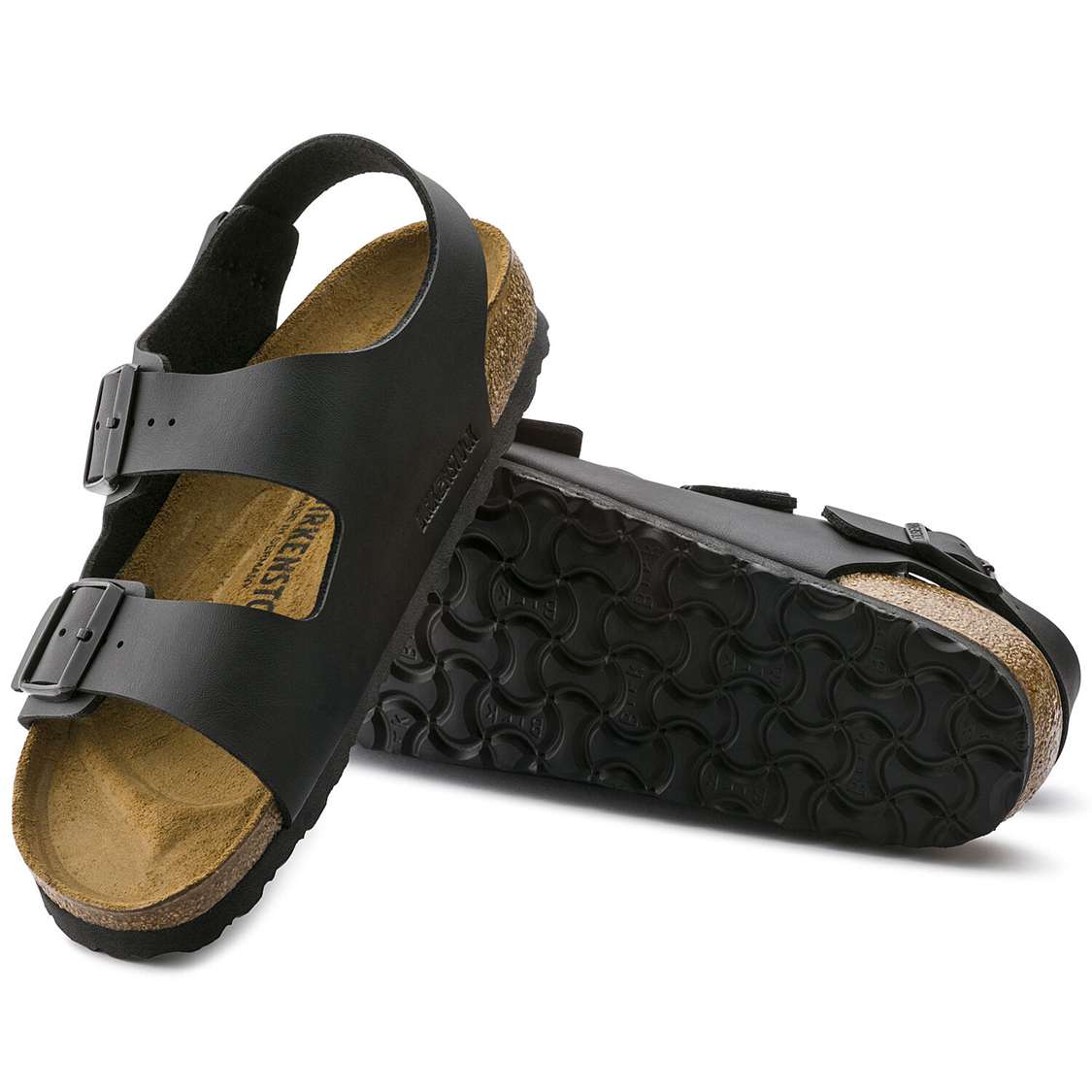 Black Birkenstock Milano Birko-Flor Men's Back Strap Sandals | 2mC4aWkEcFt